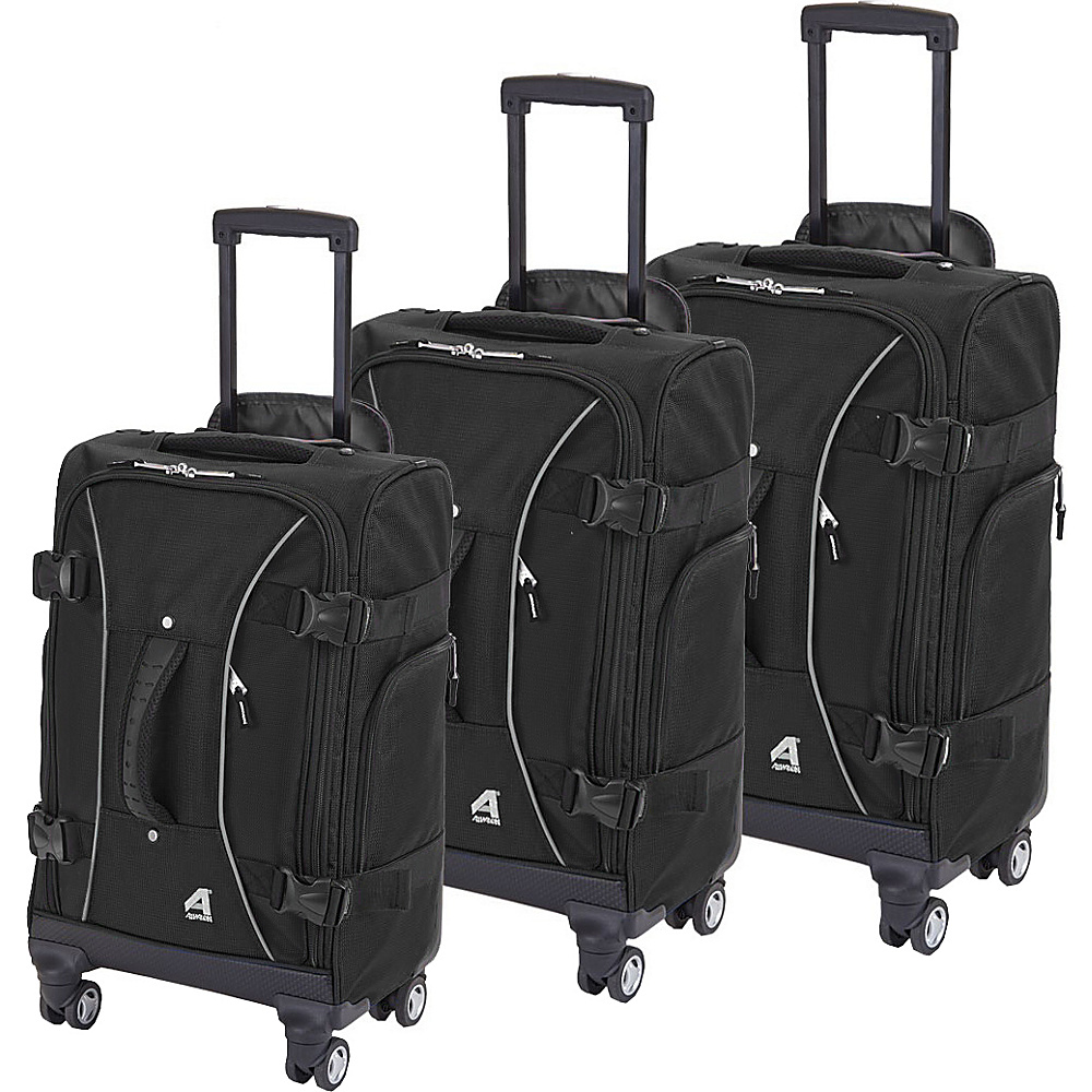 Athalon Hybrid Spinners Luggage 3PC Set Black Athalon Luggage Sets