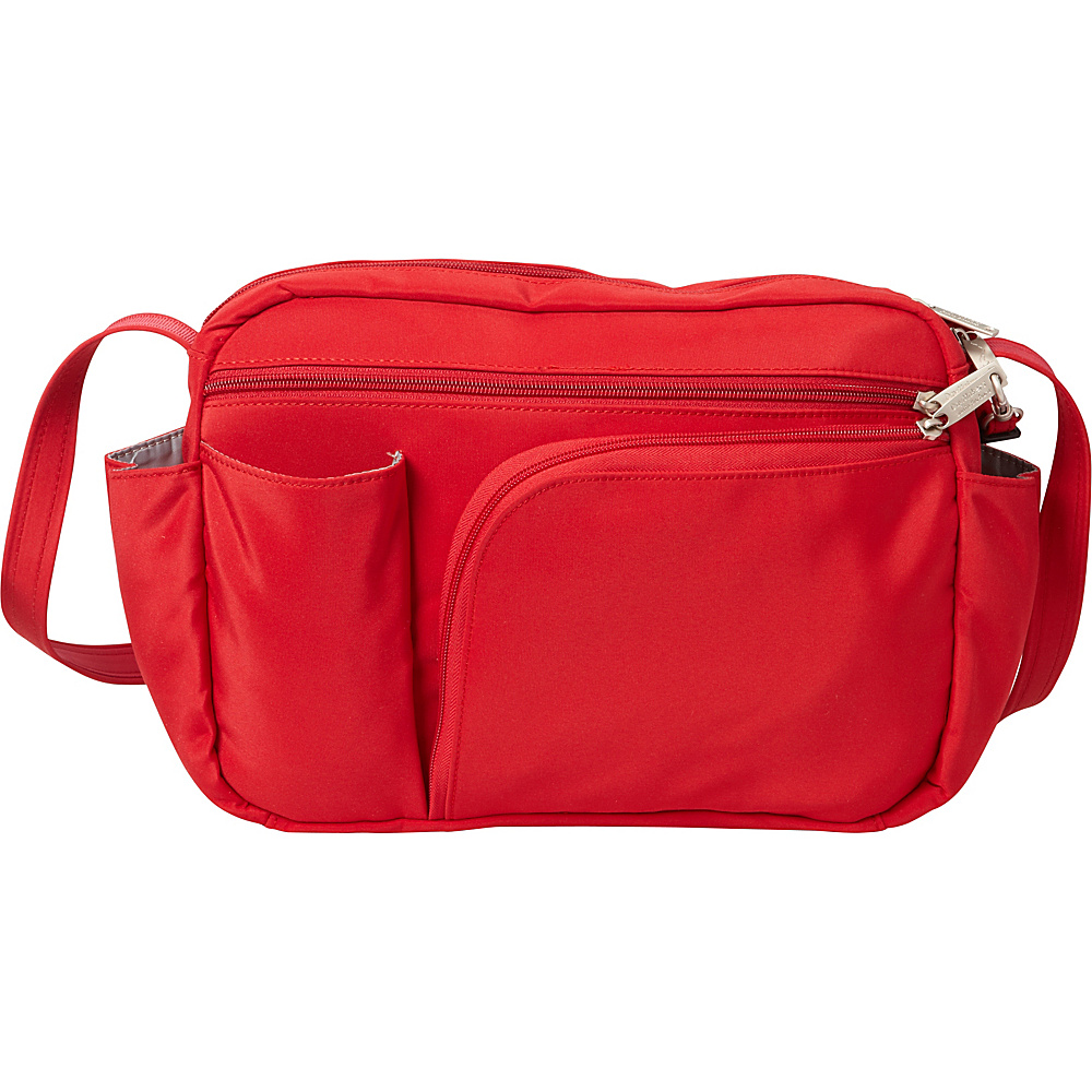 BeSafe by DayMakers Original Anti Theft 10 Pocket Messenger with Organizer Red BeSafe by DayMakers Fabric Handbags