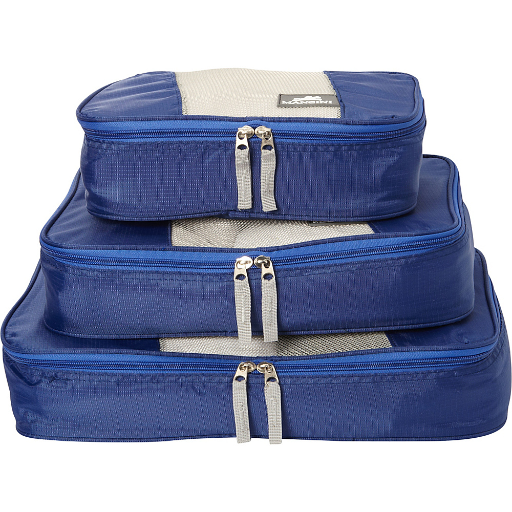 Mancini Leather Goods Pack Em In Travel Packing Cubes Blue Mancini Leather Goods Travel Organizers