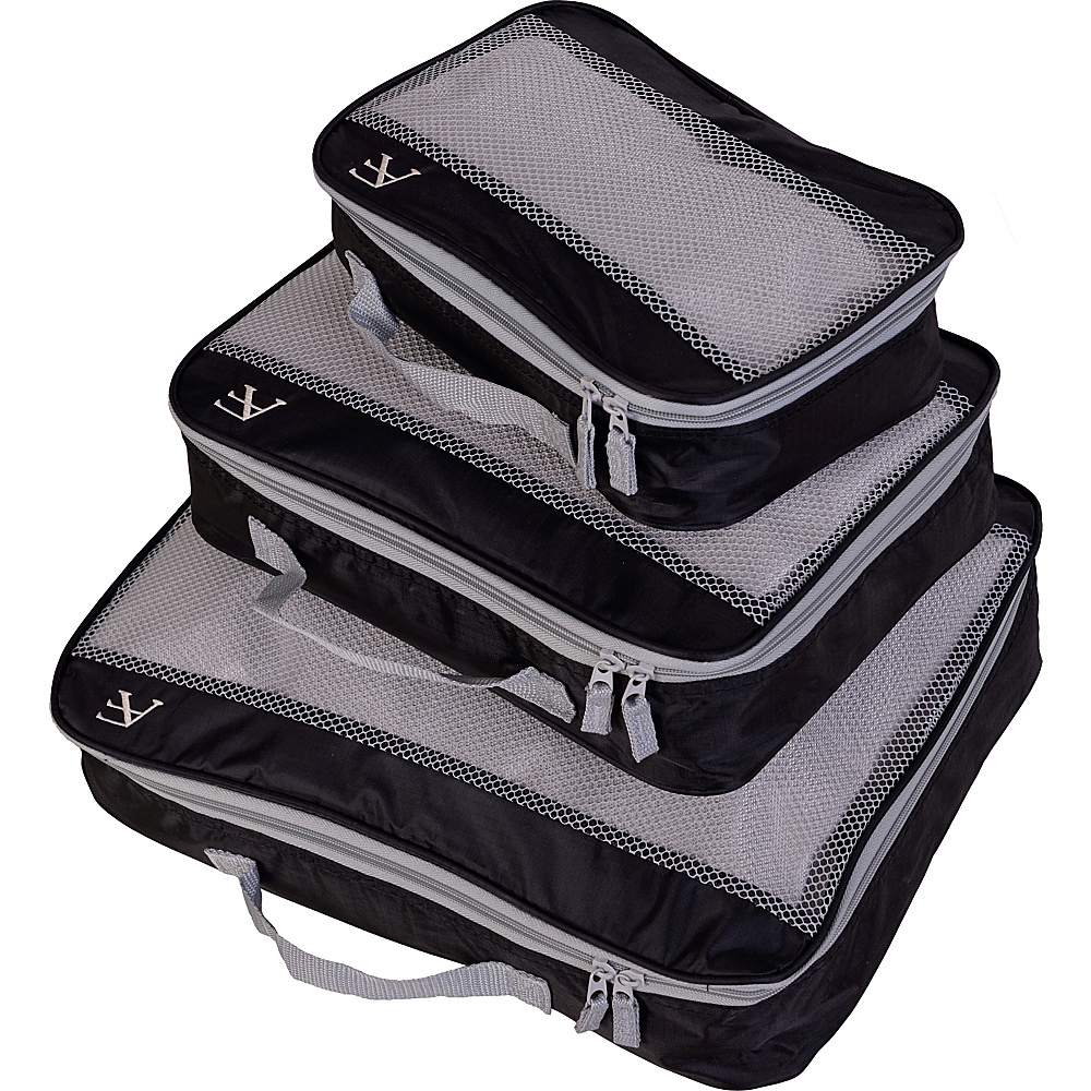 American Flyer Hot Perfect Packing Cube 3pc Set Black American Flyer Travel Organizers