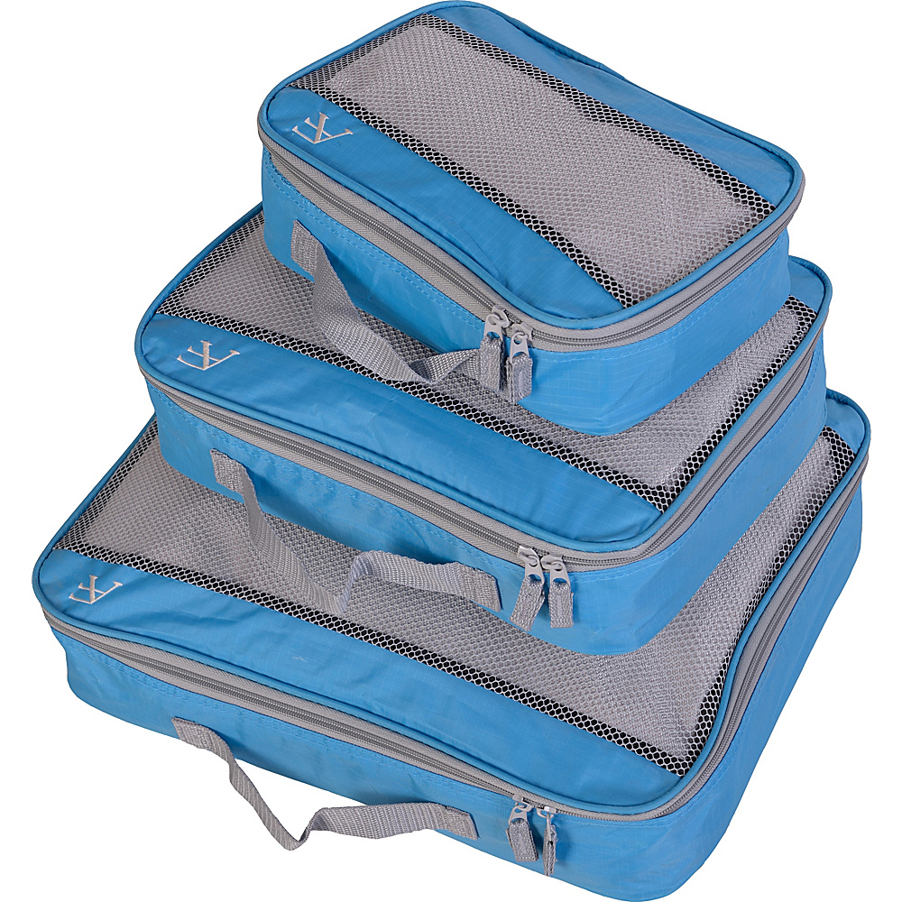 American Flyer Hot Perfect Packing Cube 3pc Set Sky Blue American Flyer Travel Organizers