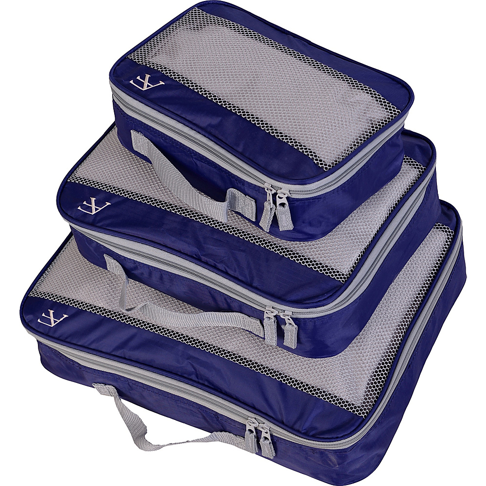 American Flyer Hot Perfect Packing Cube 3pc Set Navy American Flyer Travel Organizers