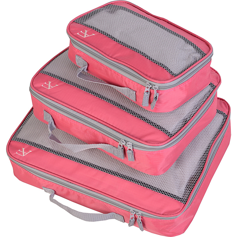 American Flyer Hot Perfect Packing Cube 3pc Set Pink American Flyer Travel Organizers