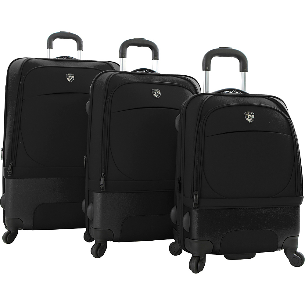 Heys America Spin Air II 3pc Spinner Luggage Set Black Heys America Luggage Sets