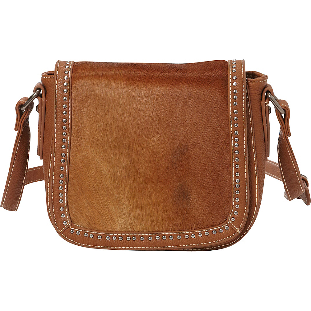 Montana West Genuine Hair On Messenger Bag Brown Montana West Leather Handbags