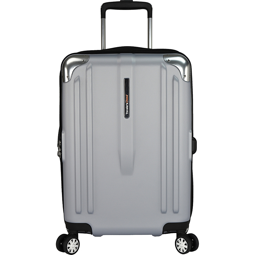 Traveler s Choice New London 22 100% Polycarbonate Trunk Spinner Silver Traveler s Choice Hardside Carry On