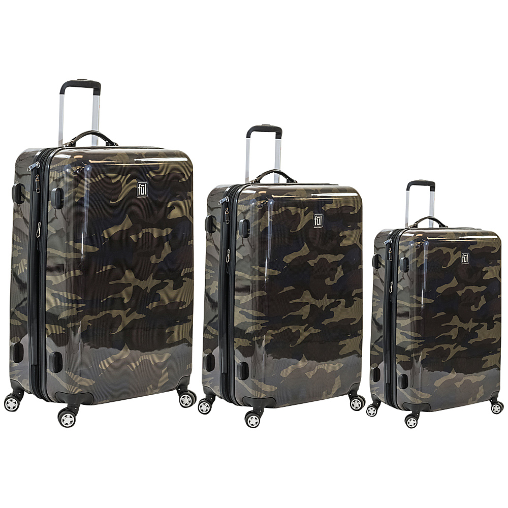 ful Ridgeline 3 Piece Spinner Luggage Set Camo ful Luggage Sets