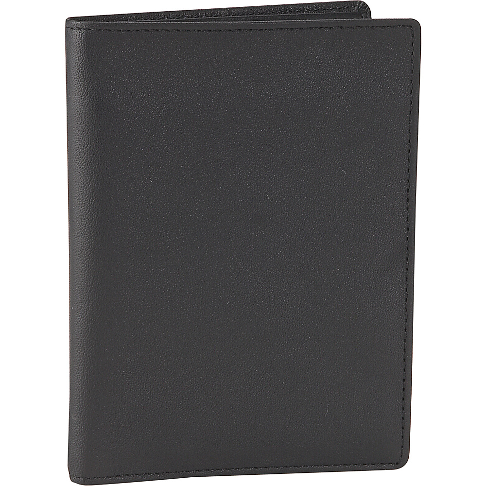 Royce Leather Passport Currency Wallet Black
