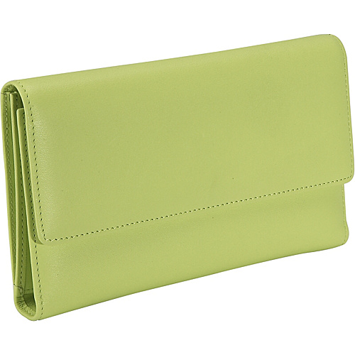 Royce Leather Women's Checkbook Clutch - Key Lime Green