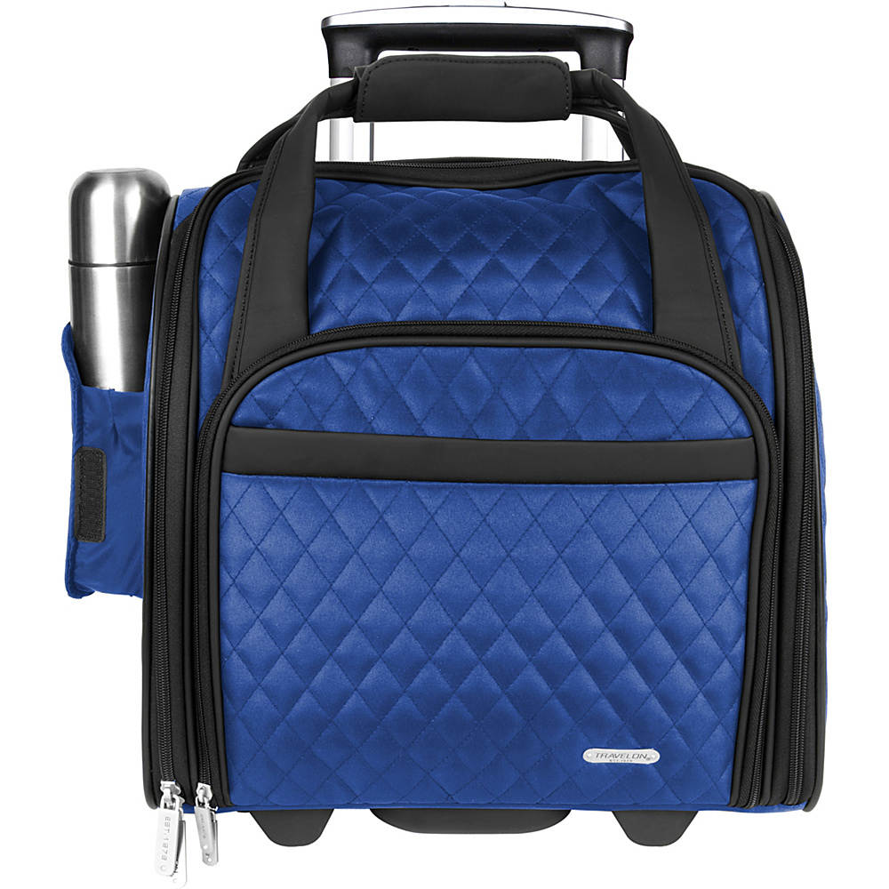 Travelon Wheeled Underseat Carry On With Back Up Bag Exclusive Colors Royal Blue Exclusive Color Travelon Softside Carry On