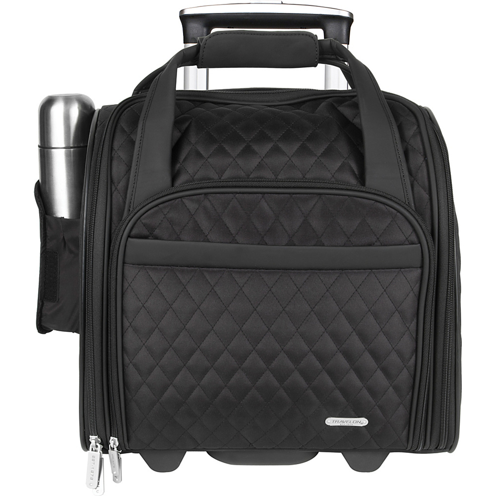 Travelon Wheeled Underseat Carry On With Back Up Bag Exclusive Colors Black Travelon Softside Carry On