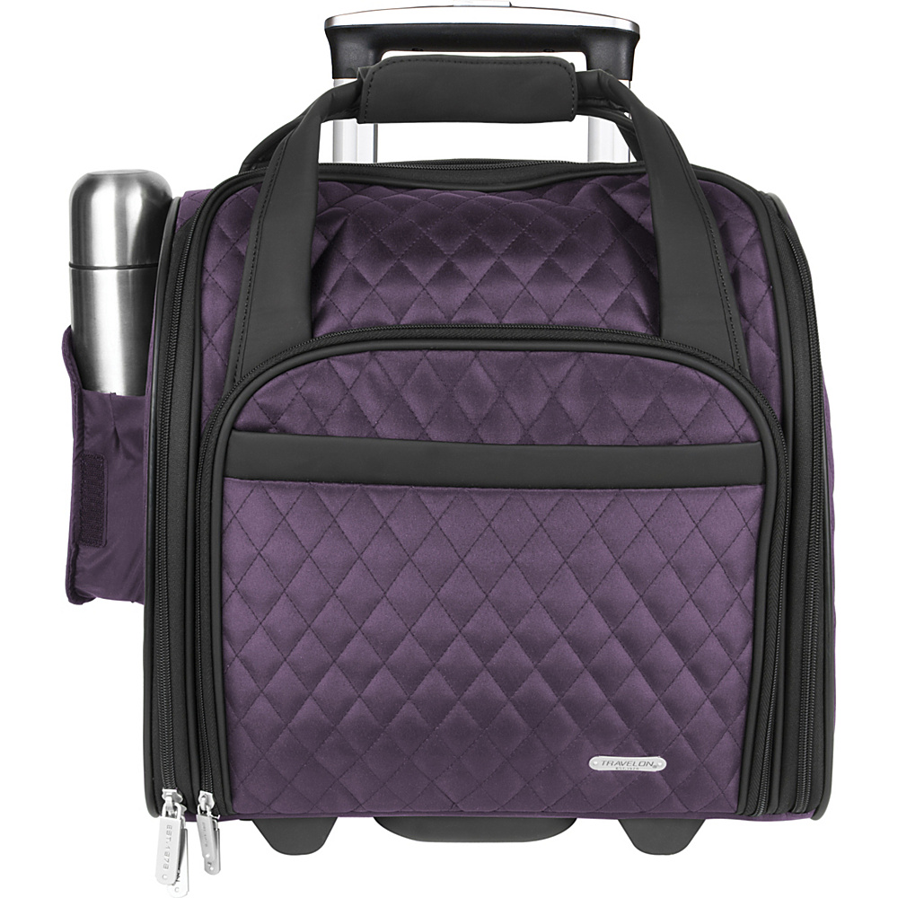 Travelon Wheeled Underseat Carry On With Back Up Bag Exclusive Colors Eggplant Travelon Softside Carry On