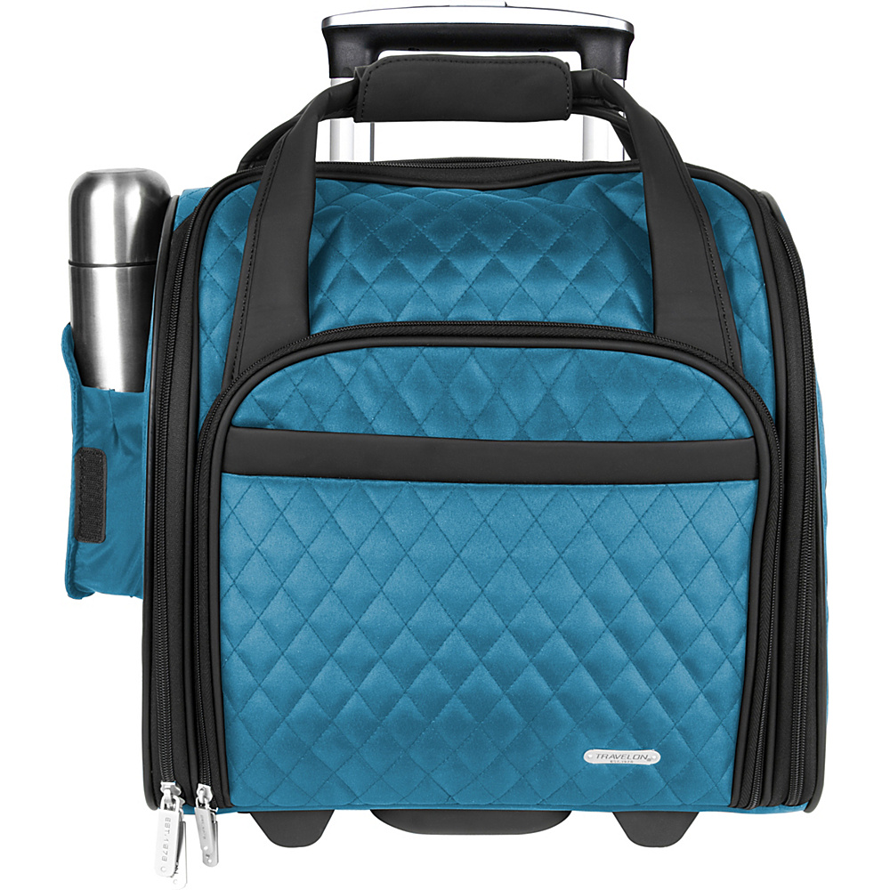 Travelon Wheeled Underseat Carry On With Back Up Bag Exclusive Colors Teal Exclusive Color Travelon Softside Carry On