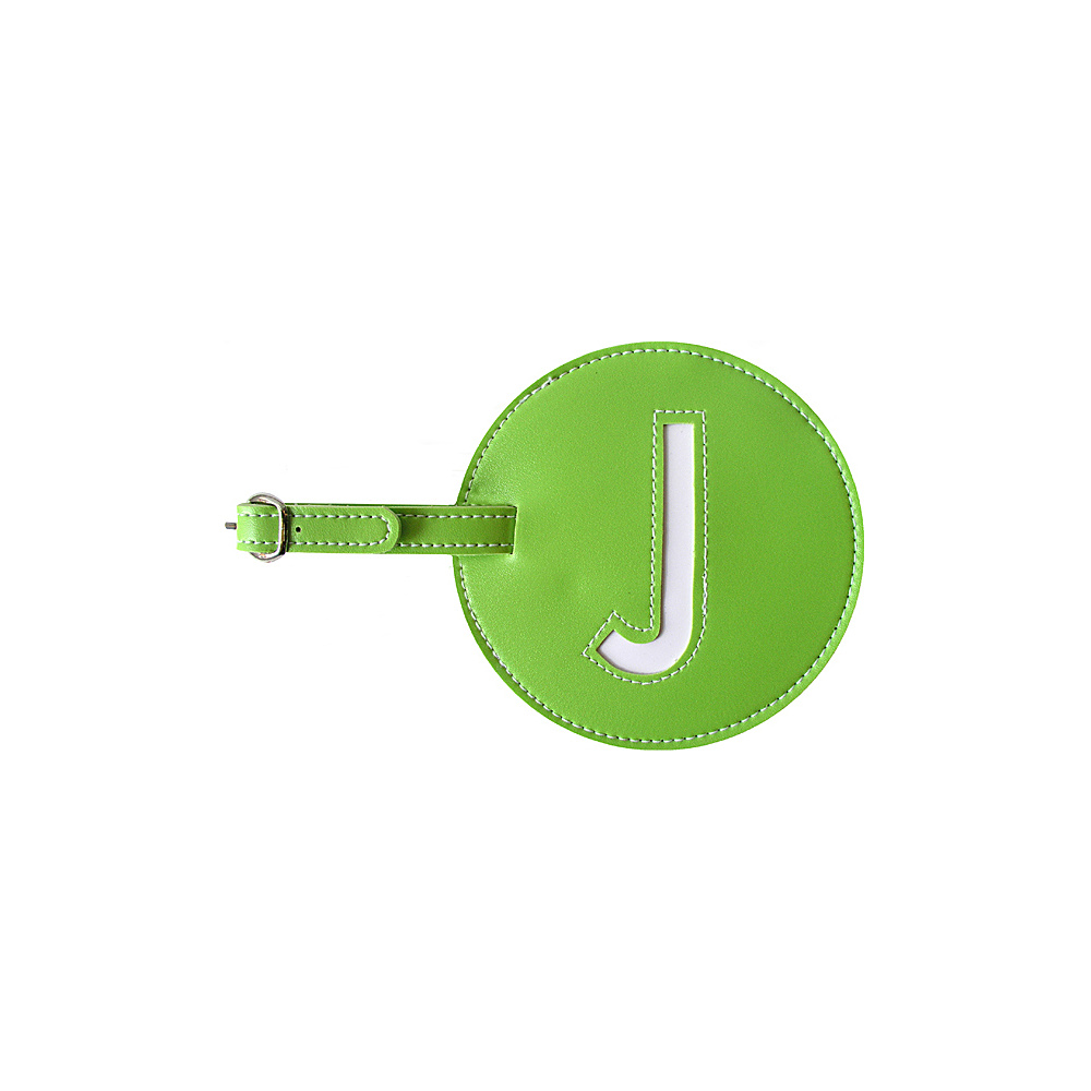 pb travel Initial J Luggage Tags Set of 2 Green pb travel Luggage Accessories