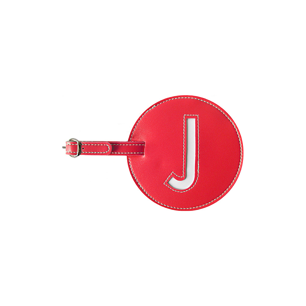 pb travel Initial J Luggage Tags Set of 2 Red pb travel Luggage Accessories