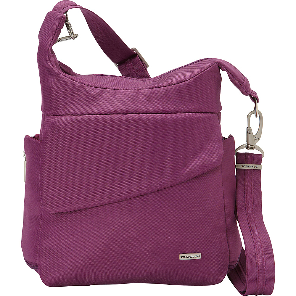Travelon Anti Theft Classic Messenger Bag Exclusive Colors Orchid Exclusive Color Travelon Fabric Handbags