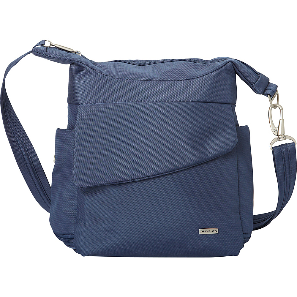 Travelon Anti Theft Classic Messenger Bag Exclusive Colors Dark Blue Exclusive Color Travelon Fabric Handbags