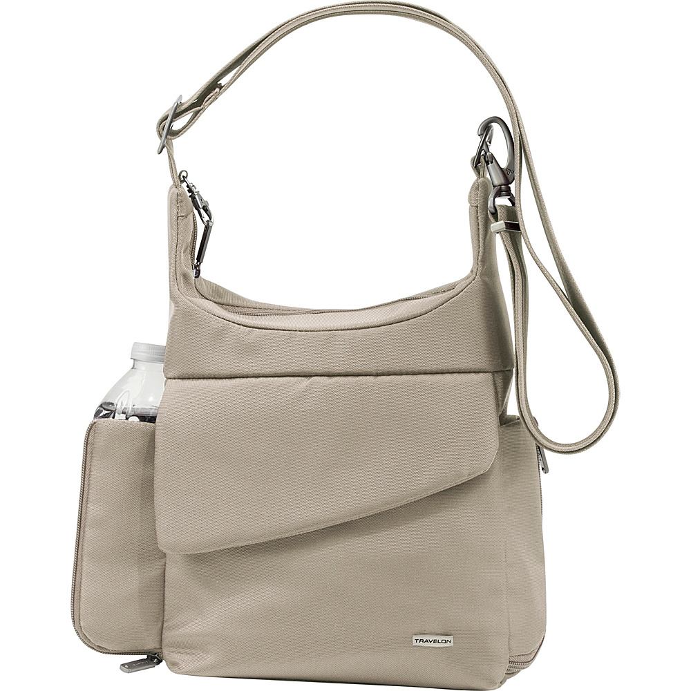 Travelon Anti Theft Classic Messenger Bag Exclusive Colors Stone Travelon Fabric Handbags