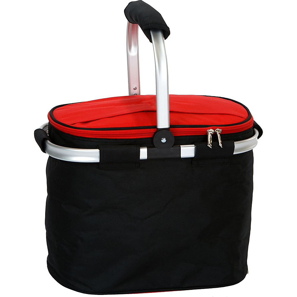 Picnic Plus Shelby Collapsible Market Cooler Tote Black Red Picnic Plus Travel Coolers