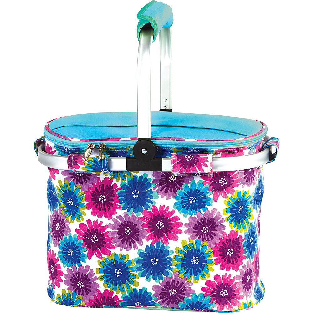 Picnic Plus Shelby Collapsible Market Cooler Tote Blue Blossom Picnic Plus Travel Coolers