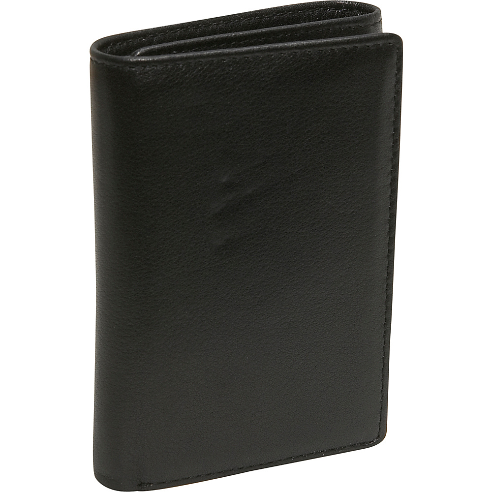 Budd Leather Cowhide Leather Trifold Wallet Black
