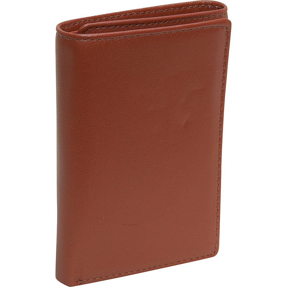 Budd Leather Cowhide Leather Trifold Wallet Brown