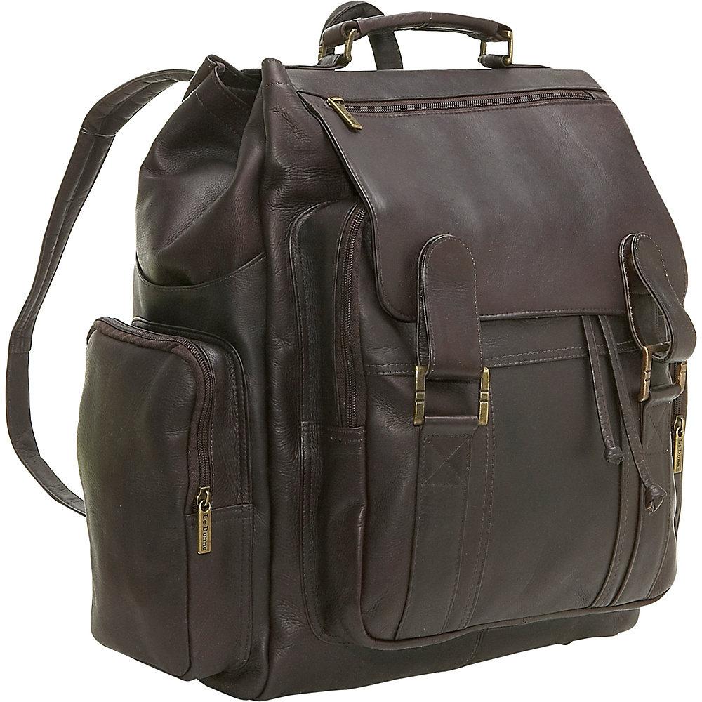 Le Donne Leather Large Traveler Back Pack Caf