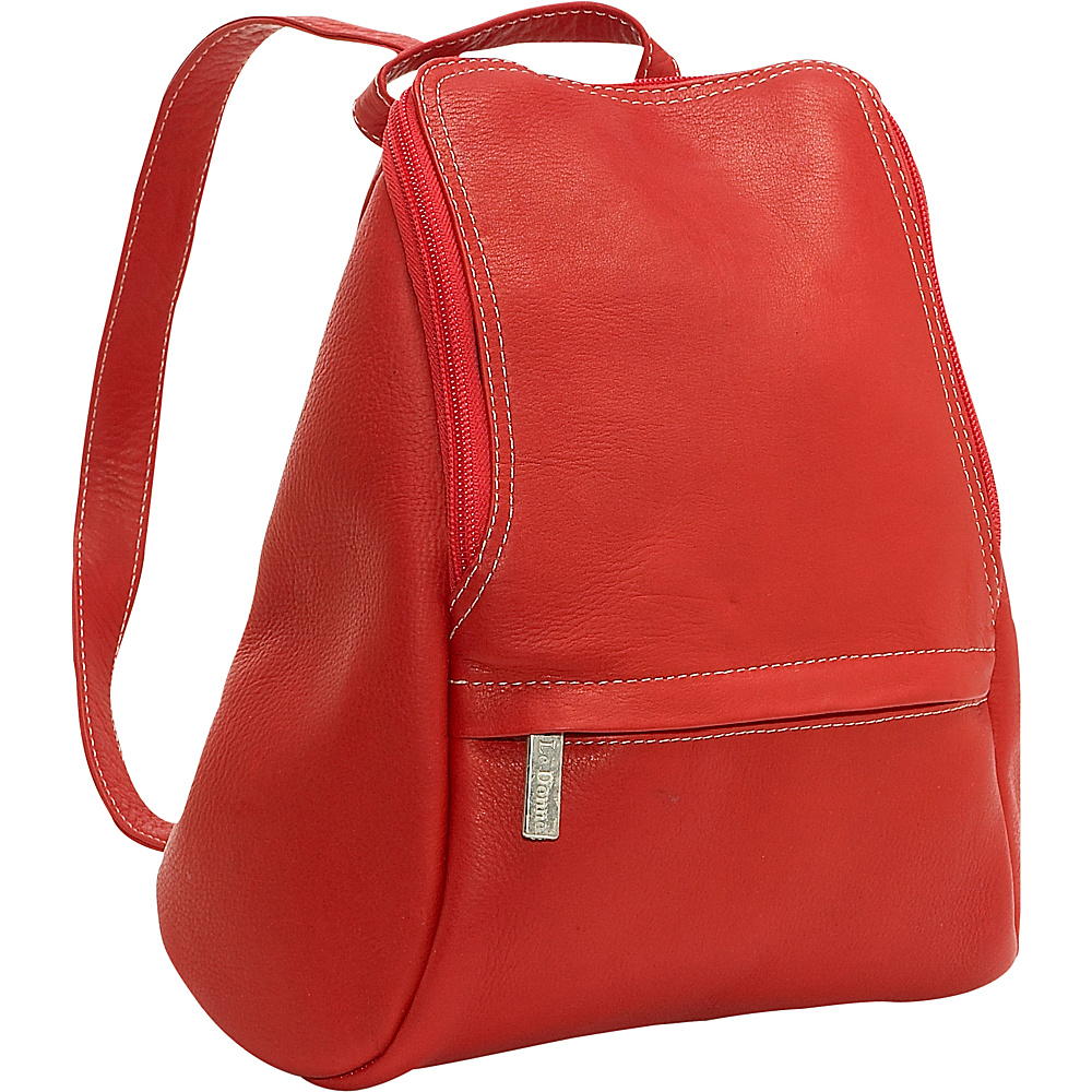 Le Donne Leather U Zip Mini Back Pack Red