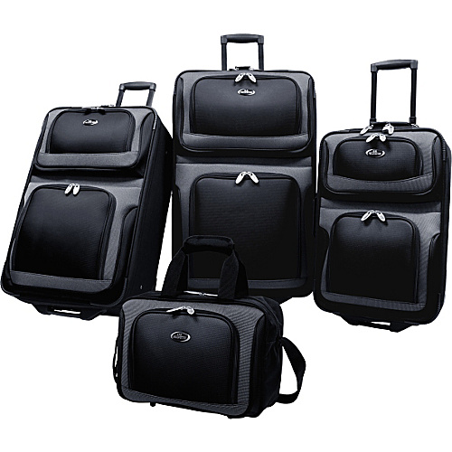 U.S. Traveler New Yorker 4-Piece Luggage Set - Black