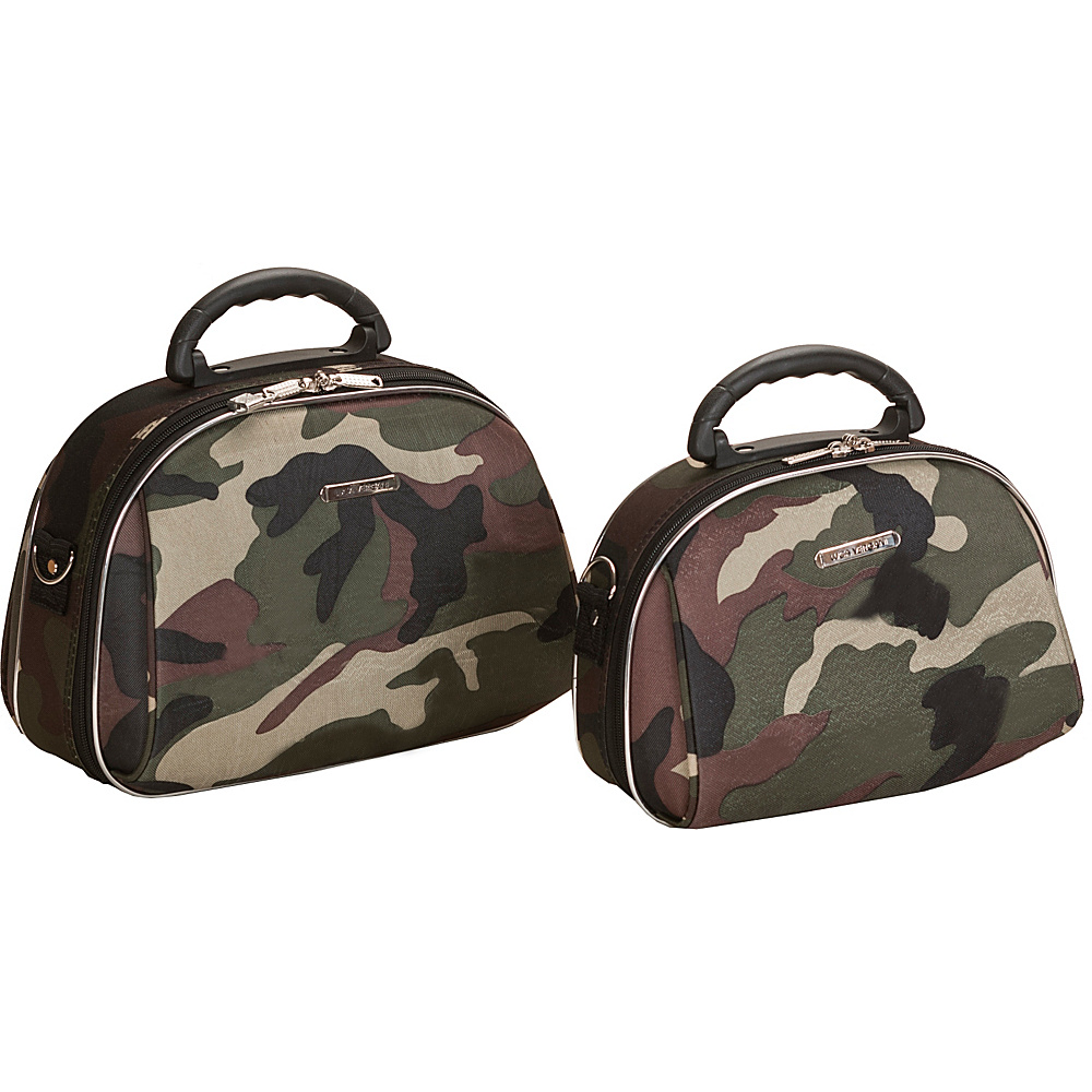 Rockland Luggage 2 Piece Cosmetic Case Set Camouflage Green Rockland Luggage Toiletry Kits