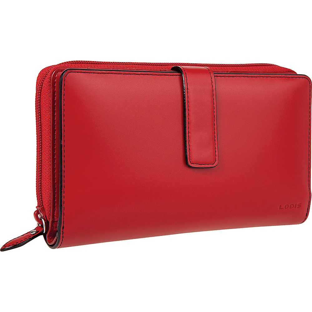 Lodis Audrey Deluxe Checkbook Clutch Red