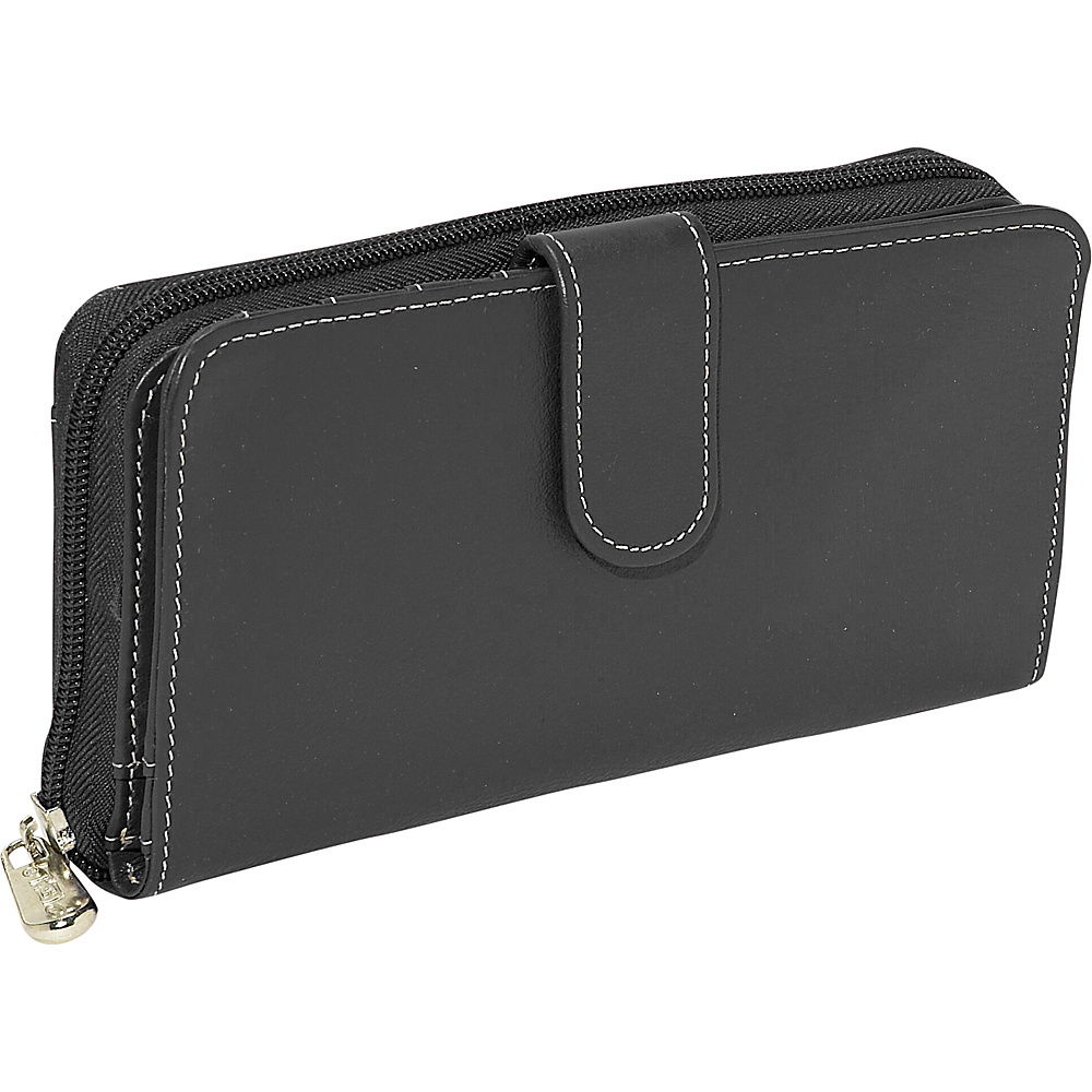 Piel Ladies Multi Compartment Wallet Black