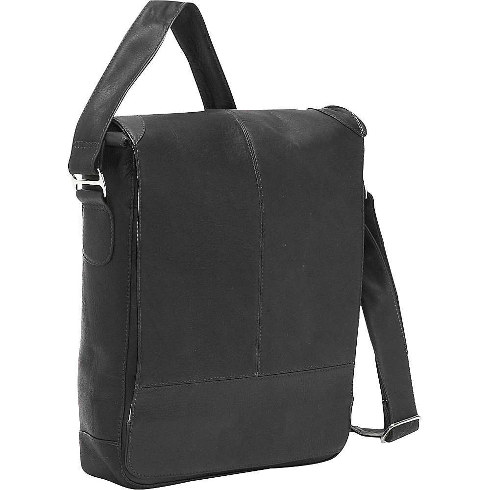 Piel Urban Vertical Laptop Messenger Bag Black