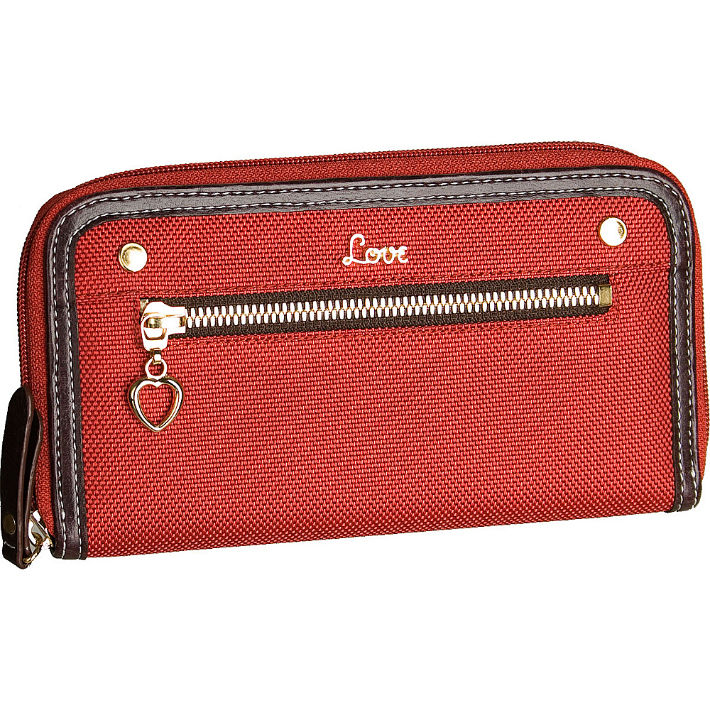 Protec Love Wallet with Removable ID Holder Red