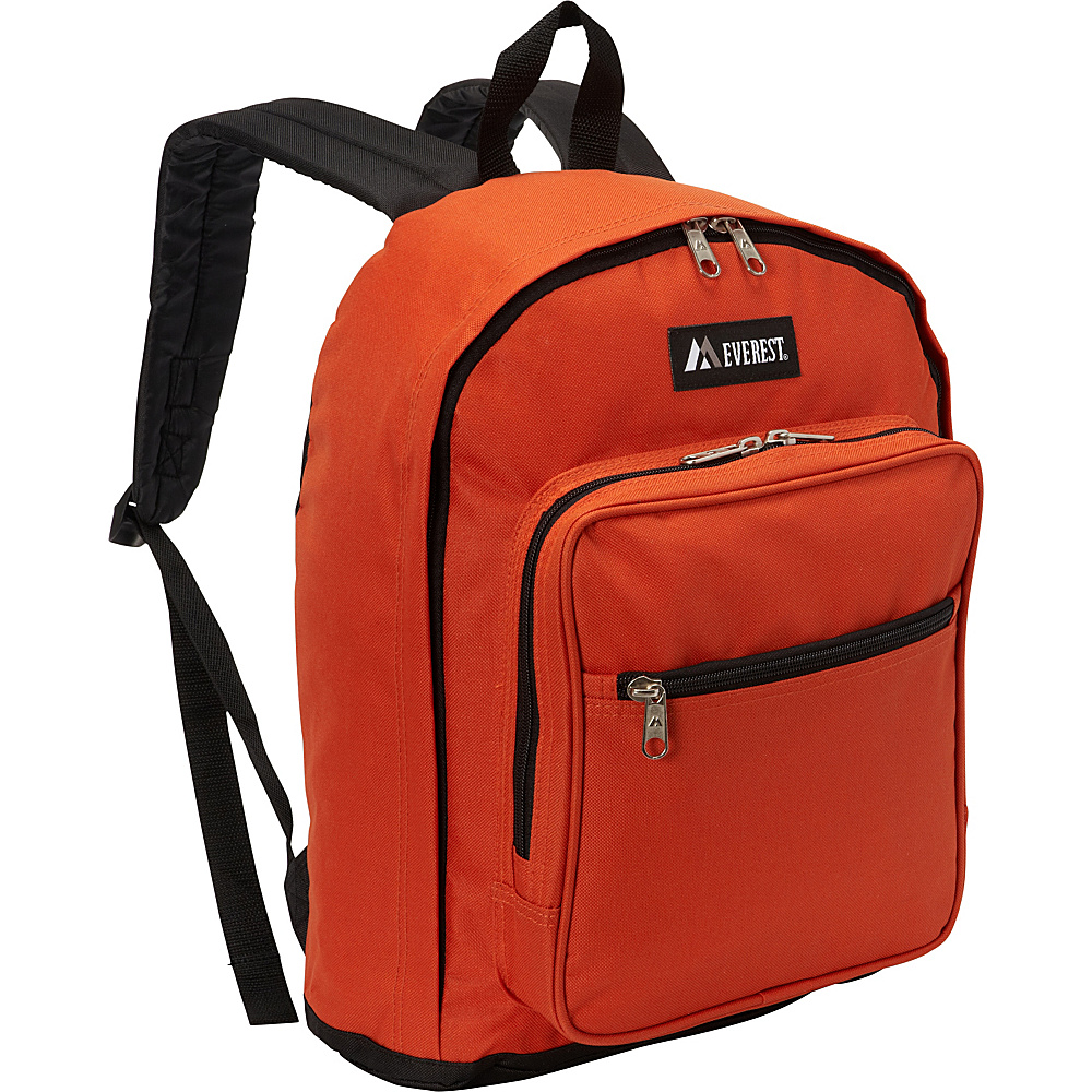 Everest Classic Backpack with Side Mesh Pocket Rust Orange Black Everest Everyday Backpacks