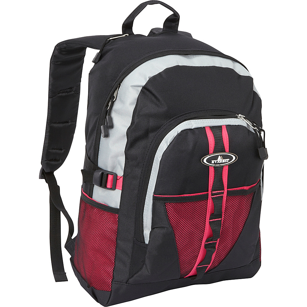 Everest Backpack with Dual Mesh Pocket Hot Pink Gray Black Everest Everyday Backpacks