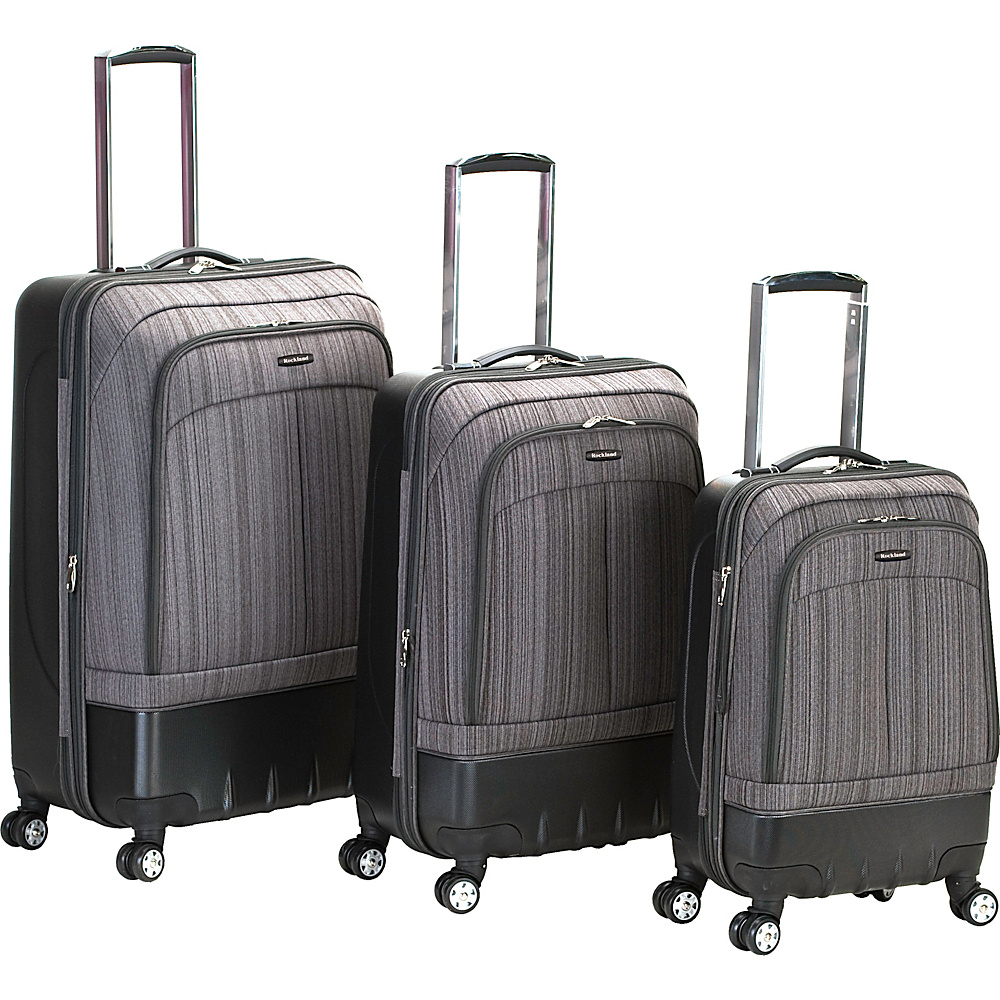 Rockland Luggage 3 Piece Milan Hybrid Luggage Set Brown Rockland Luggage Luggage Sets