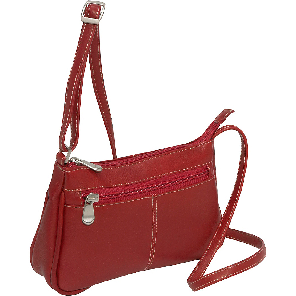 Le Donne Leather Top Zip Mini Cross Body Red