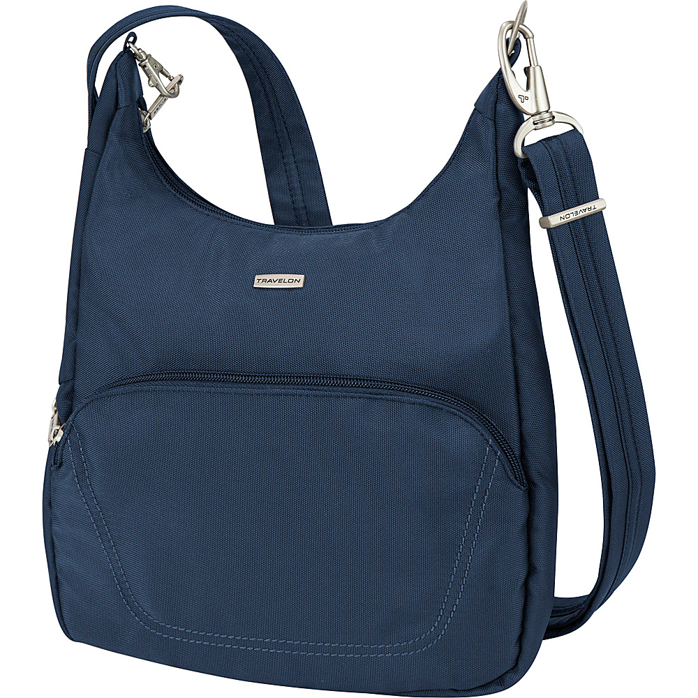 Travelon Anti Theft Classic Essential Messenger Bag Steel Blue Travelon Fabric Handbags