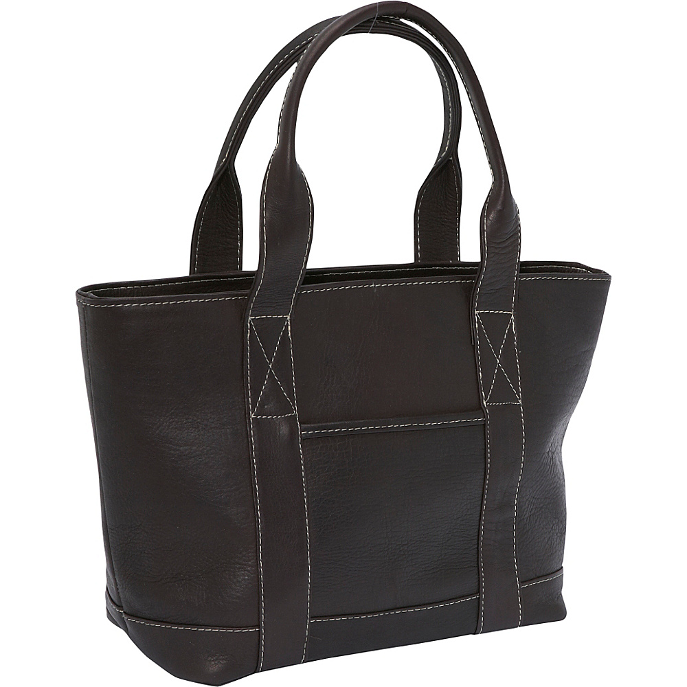 Le Donne Leather Double Strap Small Pocket Tote Caf