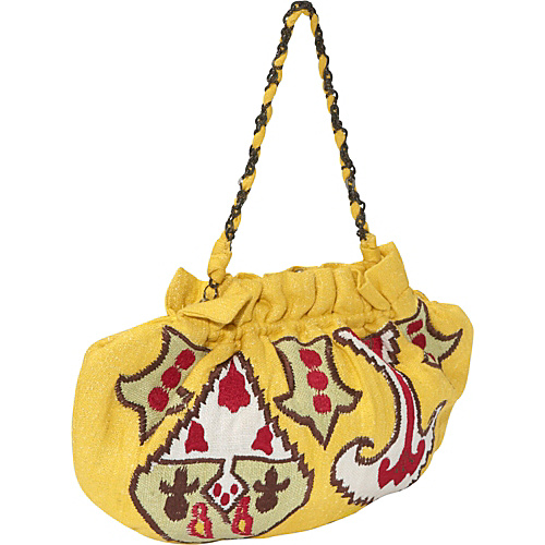 Moyna Handbags Handloom Silk Ikat Embroidered Frame Bag - Clutch