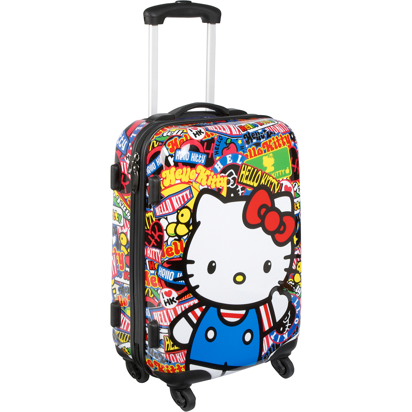 Loungefly Hello Kitty Hardsided Sticker Print Rolling Luggage    