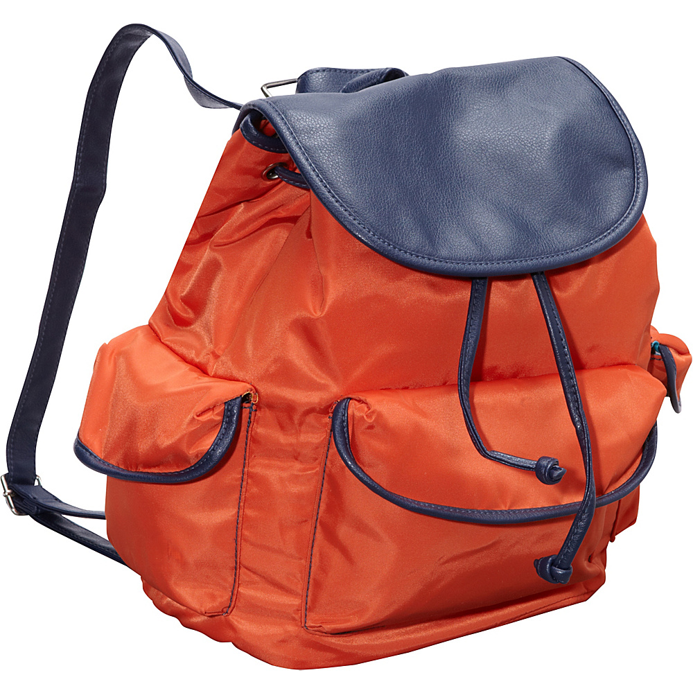 Hadaki Market Pack Orange Navy Hadaki Manmade Handbags