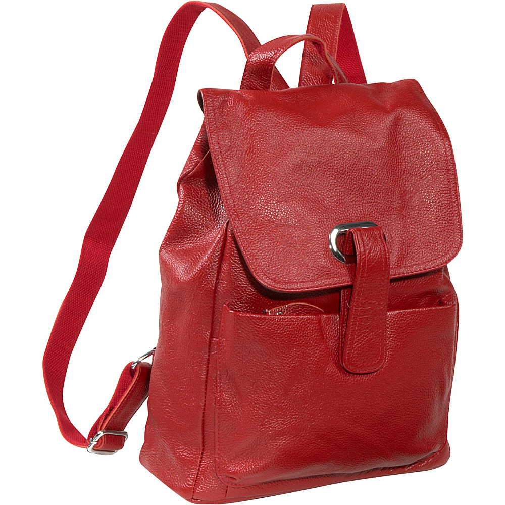 AmeriLeather Miles Backpack Red AmeriLeather Leather Handbags