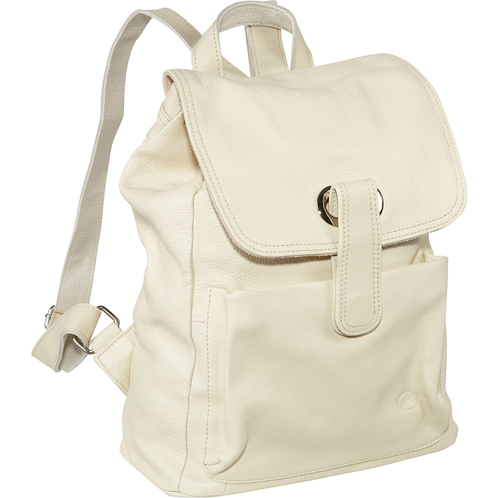 AmeriLeather Miles Backpack Off White AmeriLeather Leather Handbags