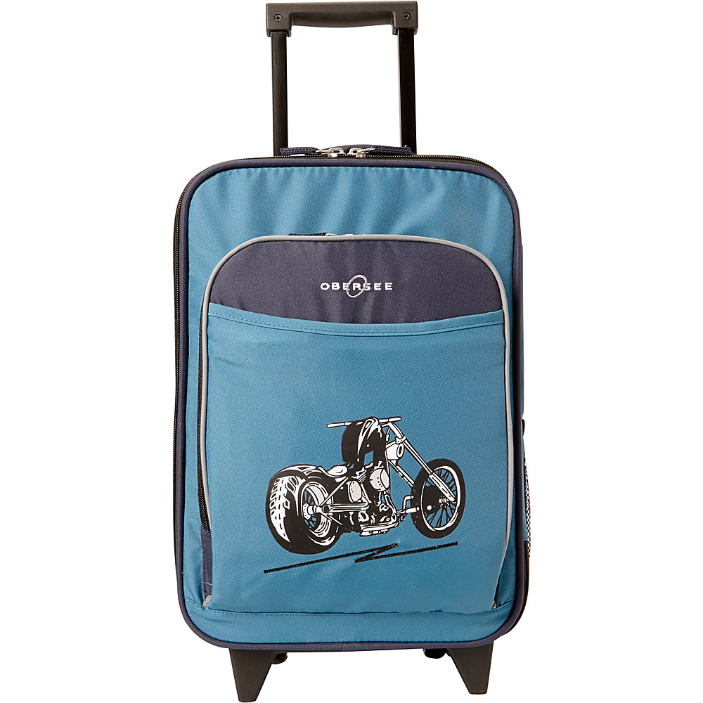 Obersee Kids Motorcycle 16 Upright Carry On Blue Motorcycle Obersee Softside Carry On