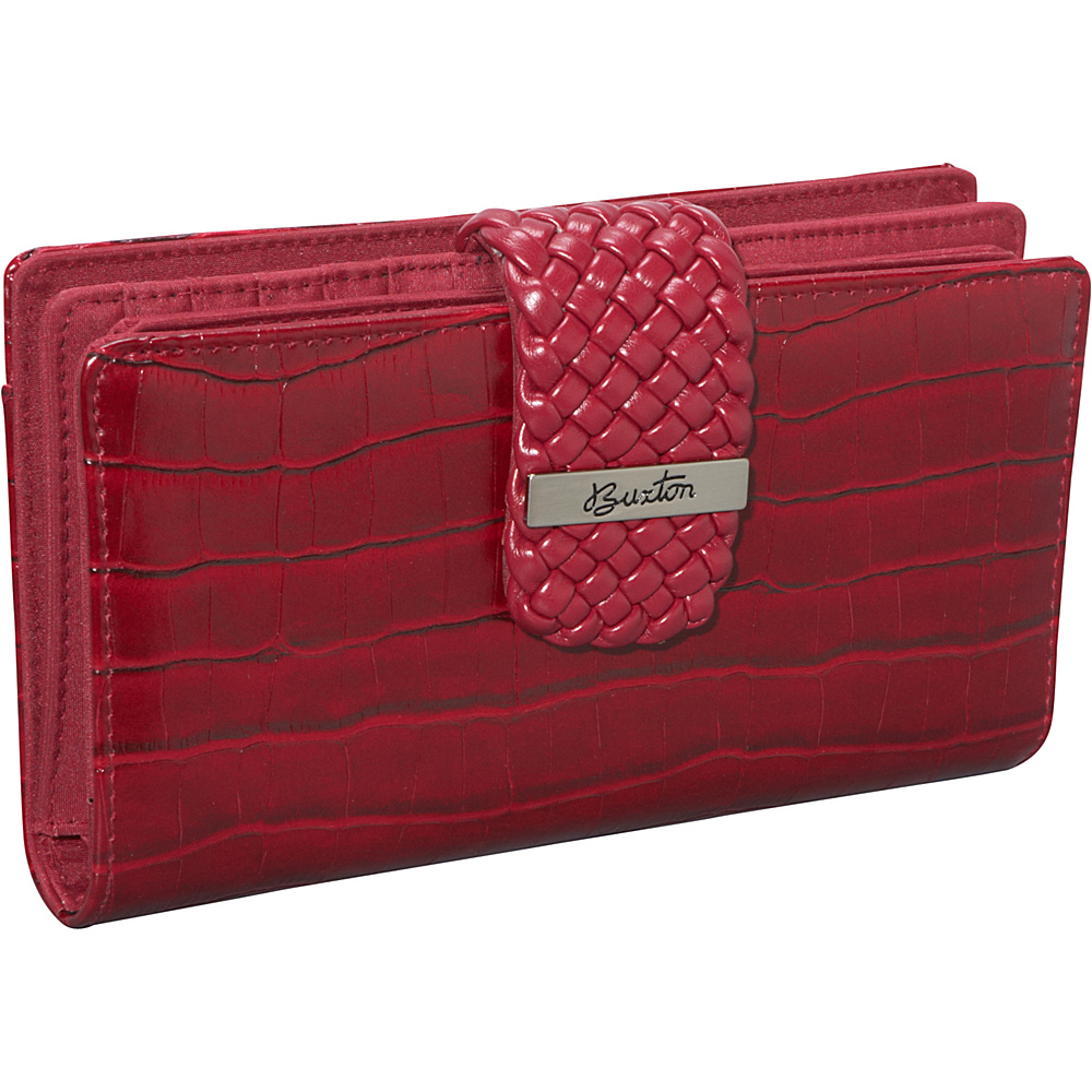 Buxton Croco Super Wallet Red Buxton Women s Wallets