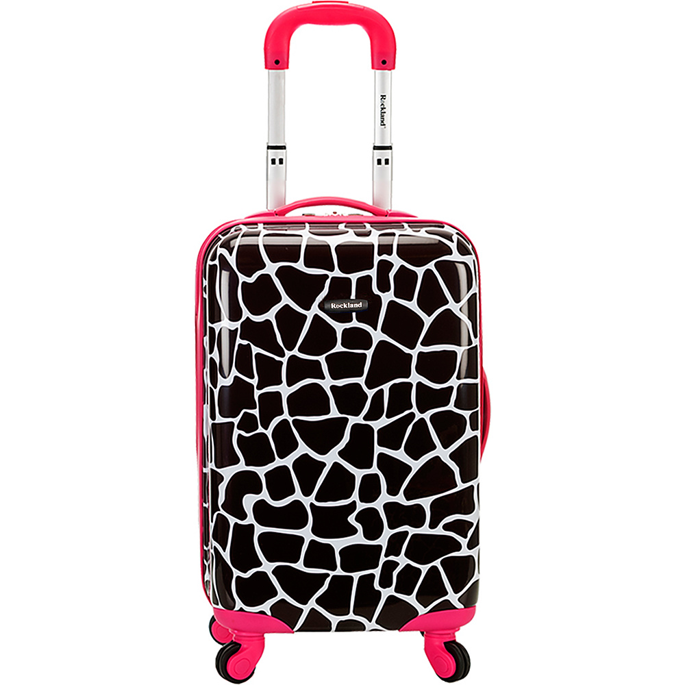 Rockland Luggage Safari 20 Hardside Spinner Carry on Pink Giraffe Rockland Luggage Hardside Carry On