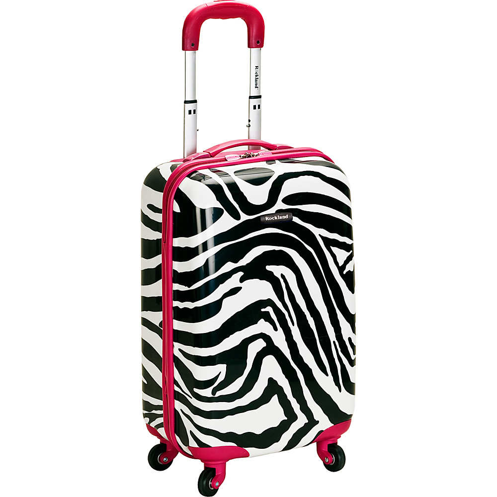 Rockland Luggage Safari 20 Hardside Spinner Carry on Pink Zebra Rockland Luggage Hardside Carry On