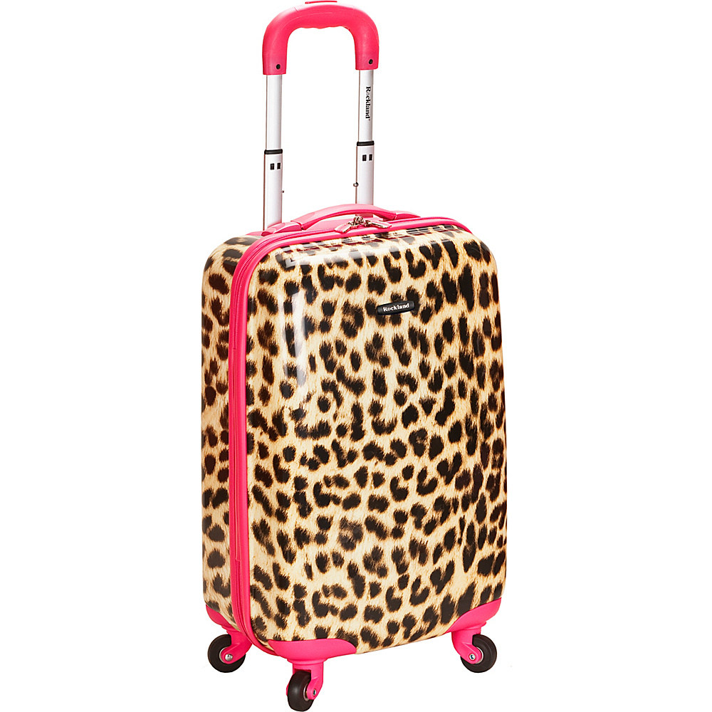 Rockland Luggage Safari 20 Hardside Spinner Carry on Pink Leopard Rockland Luggage Hardside Carry On